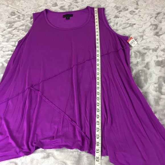 Attention Purple Tunic Tank Top Plus Size 2X - Picture 4 of 6